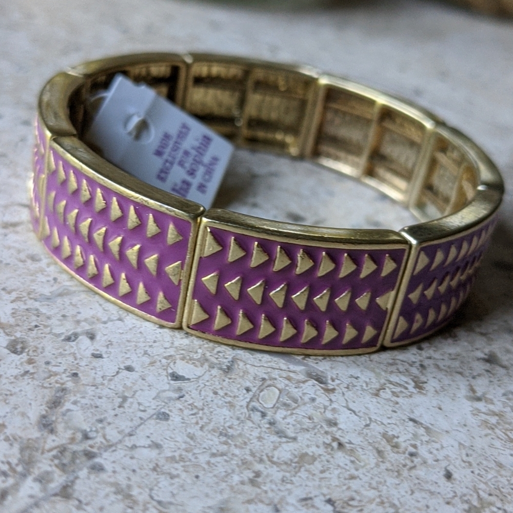 NWT Lia Sophia Rhythmic Purple + Gold bracelet
